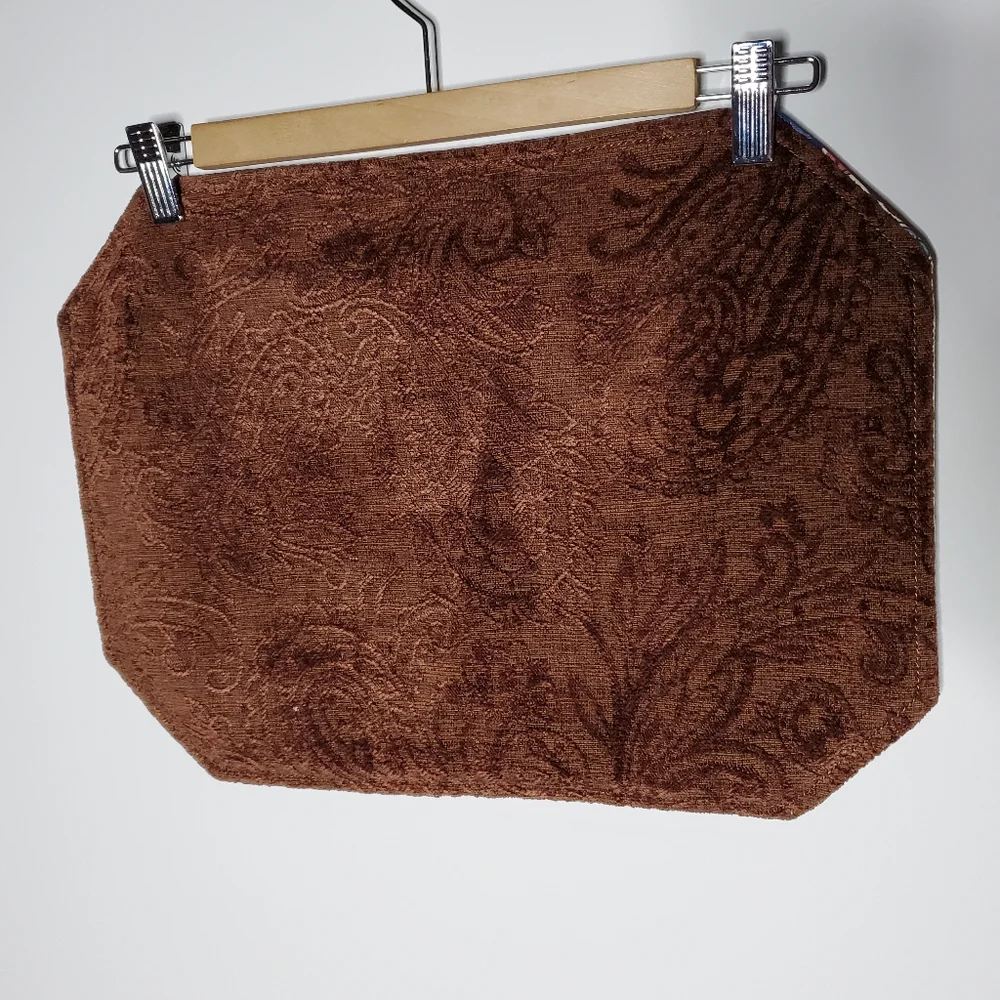 Double Sided Merreratian floral and Brown paisley placemats Set of 6